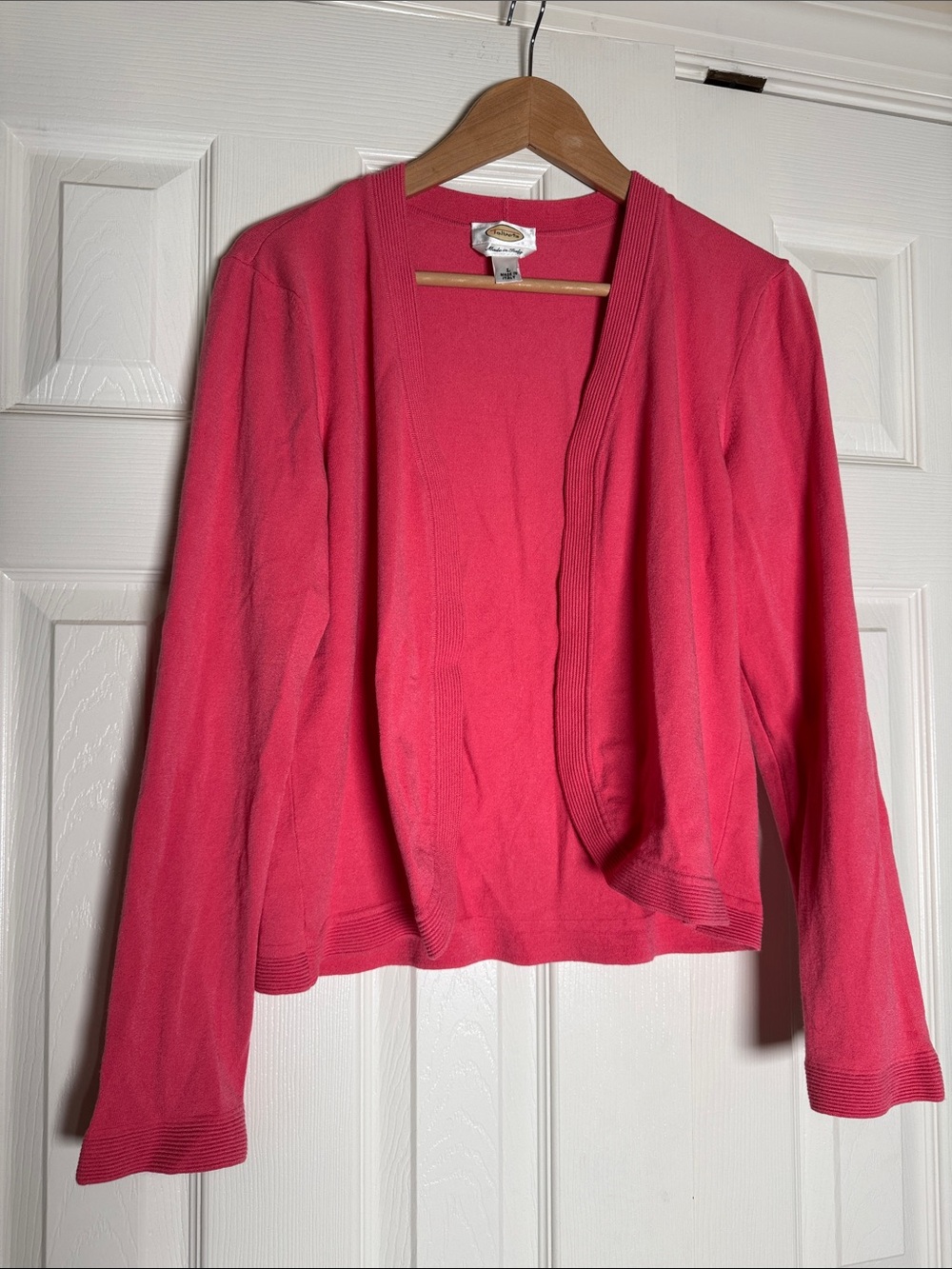 Talbots Pink Open-Front Cardigan